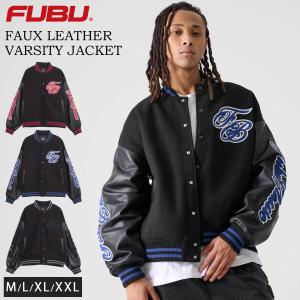 FUBU（フブ） ブルゾン アウター FB ロゴ 刺繍 長袖 フェイクレザー