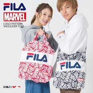 MARVEL/FILA マーベル フィラ トートバッグ ロゴ 総柄 ショルダーバッグ トート ブランド コラボ 大容量fmc3005｜outfit-style