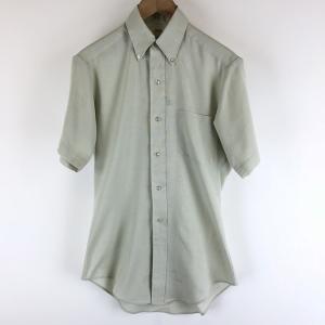 古着 Sears シアーズ 無地シャツ ボタンダウン 半袖 ベージュ系 メンズS 中古 n006724｜outfit-vintage