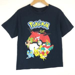 古着 PoKe'MoN ポケモン アニメTシャツ ルチャブル ファイアロー ネイビー系 レディースM 中古 n016473｜古着LAB2号店