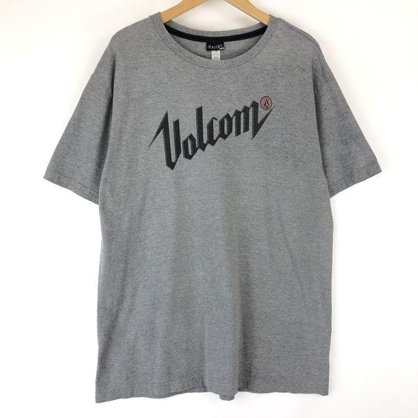 古着 VOLCOM ボルコム ロゴプリントTシャツ 杢 グレー系 メンズXL 中古 n016578