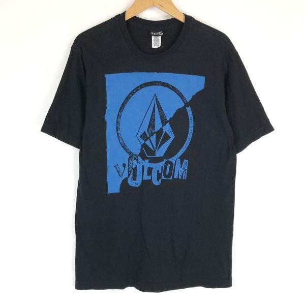 古着 VOLCOM ボルコム ロゴプリントTシャツ ブラック系 メンズM 中古 n017732