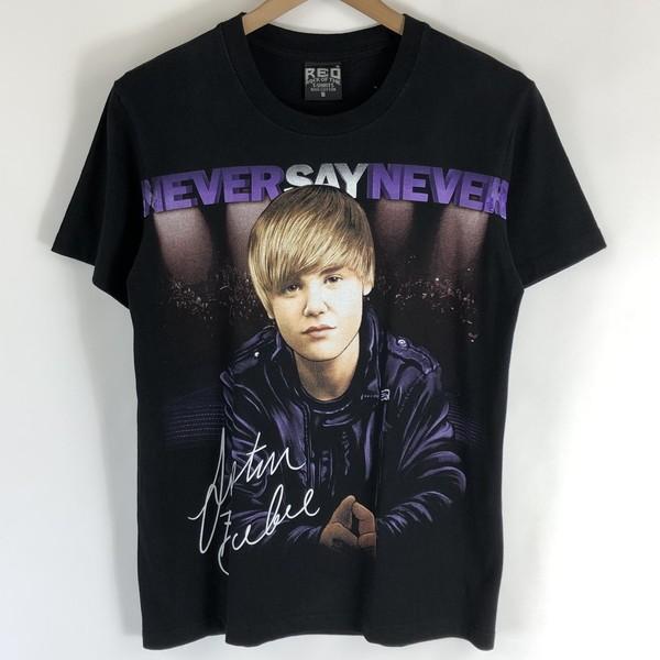 古着 JUSTIN BIEBER ジャスティンビーバー ミュージックTシャツ NEVER SAYNE...