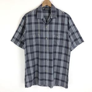 TRIUMPH of california チェックシャツ オープンカラーシャツ オールド 半袖 ネイビー系 メンズM n020402｜outfit-vintage