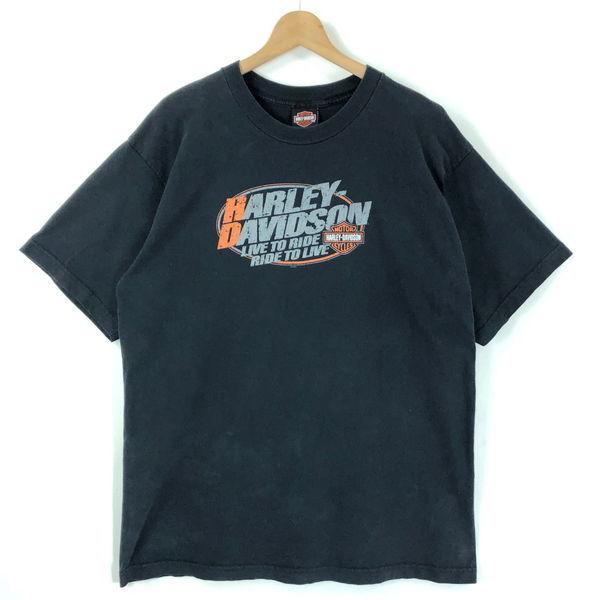 古着 Harley-Davidson ハーレーダビッドソン プリントTシャツ 両面プリント LIVE...