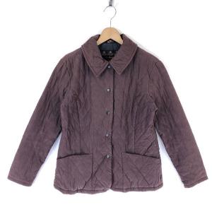 【古着】 Barbour バブアー キルティングジャケット L2067 SHAPED M'FIBRE QUILT SHORT 薄綿 ピーチ起毛 ブラウン系 レディースL 【中古】 n032250｜outfit-vintage