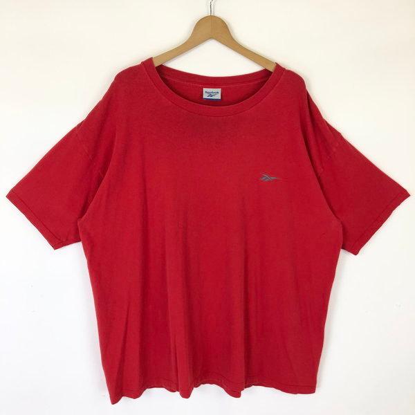 【古着】 Reebok リーボック 無地Tシャツ ワンポイント USA製 90年代 レッド系 メンズ...