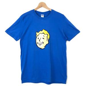 【古着】 Tシャツ フォールアウトシェルター4 ゲーム ブルー系 メンズL 【中古】 n037798｜古着LAB2号店