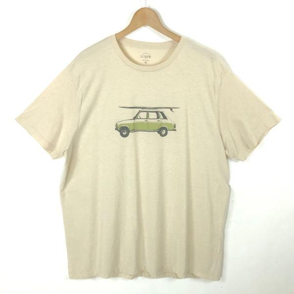 【古着】 J.CREW ジェイクルー Tシャツ 車 サーフィン 大きいサイズ ベージュ系 メンズXL...