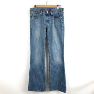 【古着】 Levi's リーバイス デニムパンツ ローライズ フレア ブルー系 レディースW30 【中古】 n040490