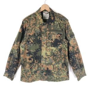 【古着】 ドイツ軍 ミリタリーシャツ ジップアップ フレクターカモ 00s オリーブ系 メンズM 【中古】 n043068｜outfit-vintage