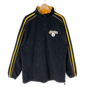 【古着】 NFL フリース ハーフジップ プルオーバー PITTSBURGH STEELERS ブラック系 メンズL 【中古】 n043798｜outfit-vintage