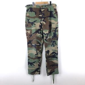 【古着】 U.S ARMY ミリタリー カーゴパンツ BDU ウッドランドカモ 00s オリーブ系 メンズM 【中古】 n045221｜outfit-vintage