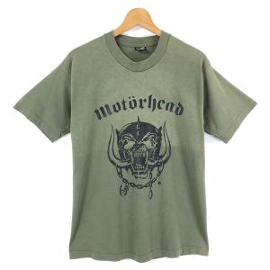 【古着】 90s MOTORHEAD モーターヘッド バンドTシャツ ウォーピッグ USA製 オリーブ系 メンズM 【中古】 n045933｜outfit-vintage