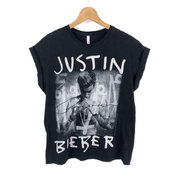 【古着】 JUSTIN BIEBER ジャスティンビーバー ミュージック Tシャツ フレンチスリーブ...