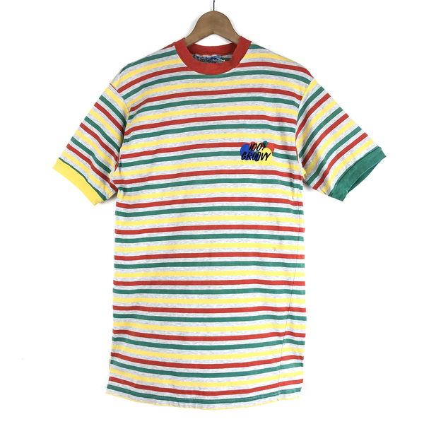 【古着】 TOMTINO kids collection Tシャツ マルチ ボーダー 100％GRO...