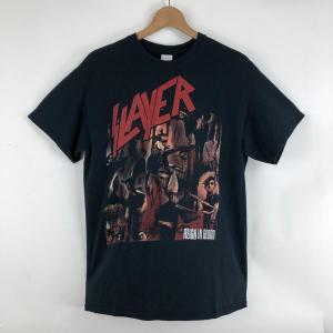 【古着】 SLAYER スレイヤー バンドTシャツ REIGN IN BLOOD バックプリント ブラック系 メンズM 【中古】 n046612｜outfit-vintage