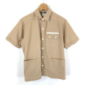 【古着】 MR.BARCO ワークシャツ ジップポケット ヴィンテージ 半袖 ブラウン系 メンズS 【中古】 n046686｜outfit-vintage