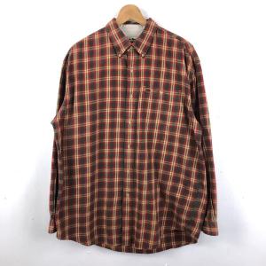 【古着】 L.L.Bean エルエルビーン シャツ チェック柄 長袖 ブラウン系 メンズL 【中古】 n048922｜outfit-vintage