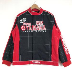 【古着】 YAMAHA ヤマハ レーシングジャケット SHOEI NGK ヴィンテージ ブラック系 メンズL 【中古】 n049084｜outfit-vintage