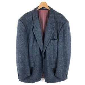 【古着】 Harris tweed ハリスツイード ツイードジャケット ヘリンボーン カナダ製 90年代 ヴィンテージ グレー系 メンズXL 【中古】 n049884｜outfit-vintage