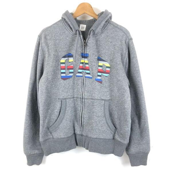 【古着】 GAP ギャップ ジップパーカー 裏ボア 厚手 グレー系 メンズM 【中古】 n05116...