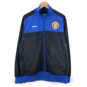 【古着】 MANCHESTER UNITED マンチェスターユナイテッド ジャージ トラックジャケット MUFC ブラック系 メンズL 【中古】 n052064｜outfit-vintage