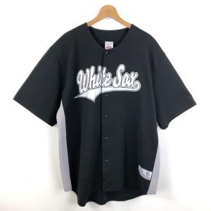 【古着】 TRUE FAN ベースボールシャツ MLB シカゴ ホワイトソックス ブラック系 メンズXL 【中古】 n052782｜outfit-vintage