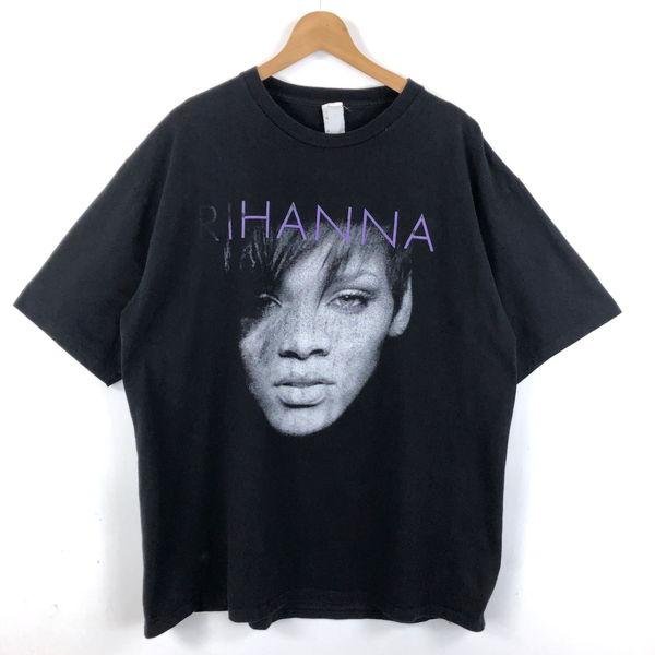 【古着】 RIHANNA リアーナ ミュージックTシャツ ブラック系 メンズXL 【中古】 n053...