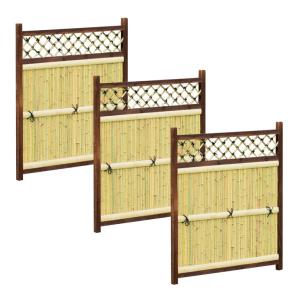 竹垣 3枚組 フェンス 間仕切り 庭 庭園 目...の詳細画像1