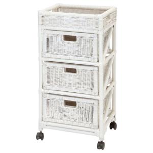 天然籐ランドリーチェスト ワイド4段 脱衣所 洗面所 収納 サニタリー