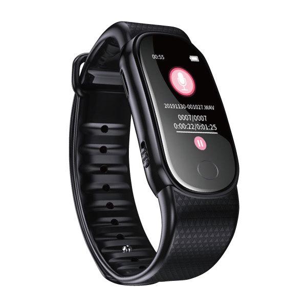 腕時計型 ボイスレコーダー スマートウォッチ型 時計 録音機 音楽プレーヤー 歩数計 ボイレコ 会議...