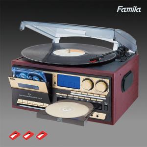 ファミラ マルチオーディオ・レコードプレーヤーDX 交換針3本付き レコードプレーヤー CDプレイヤー CDラジカセ カセットプレーヤー ラジオ リモコン付き｜outlet-f