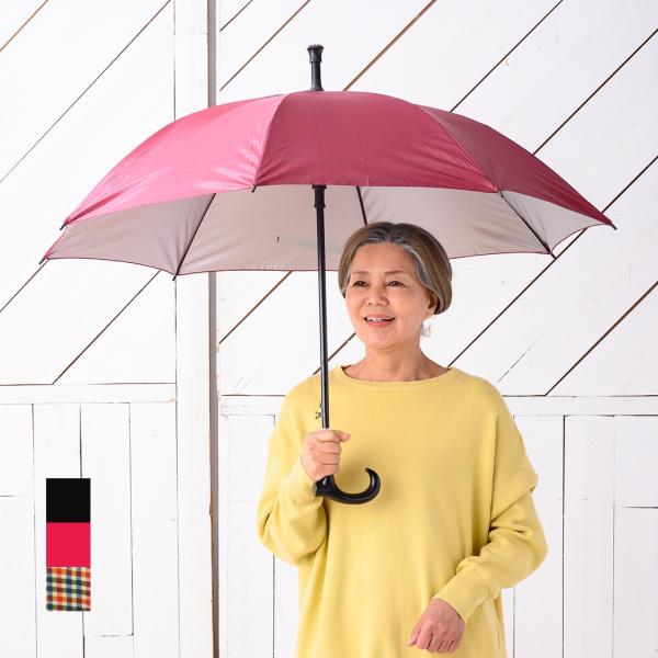 ステッキ傘 傘 杖 日傘 晴雨兼用 UVカット 軽量 370g 滑り止め 杖傘 つえ ステッキ 兼用...