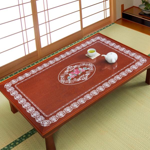 花柄透明テーブルマット 80×135cm