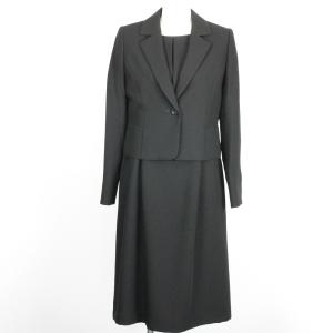 1つボタンのテーラードジャケットと身頃2重ワンピのアンサンブル　ブラックフォーマル　喪服