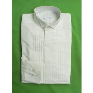 ウイングカラーピンタックドレスシャツ　白5L