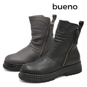 BUENO SHOES ブエノシューズ 厚底 サイドジップブーツ 22WT3800 (21WT3800) 本革 レザー ブーツ ドレープブーツ ショートブーツ