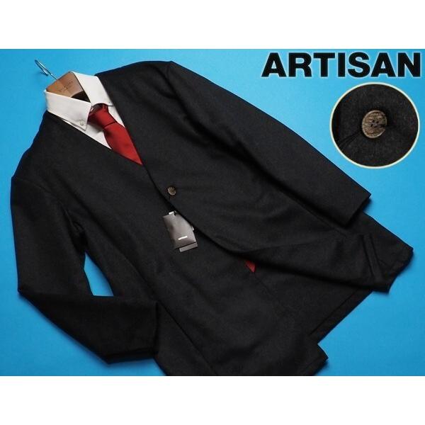 新品定価5.8万円 ARTISAN アルチザン 日本製 刻印水牛釦 ウール×カシミヤビーバー加工 は...
