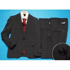 新品 大手百貨店扱い 春夏 ウール混   ピンヘッド シャンブレー ツーパンツ スーツ A4灰茶(E...