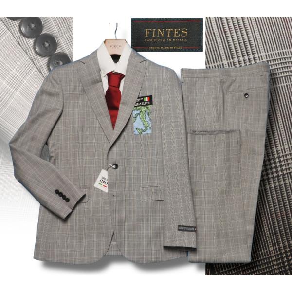新品8.6万円 大手百貨店扱い 日本製 春夏『FINTES  フィンテス 伊製生地』ウール100％ ...