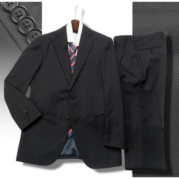 新品13.5万円 オンワード樫山×伊勢丹メンズ 日本製 秋冬 ソリッド無地 ウール スーツ D6/4...
