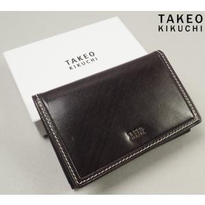 新品定価0.9万円 TAKEO KIKUCHI タケオキクチ シーズン 牛革 名刺入れ カードケース 黒 726612