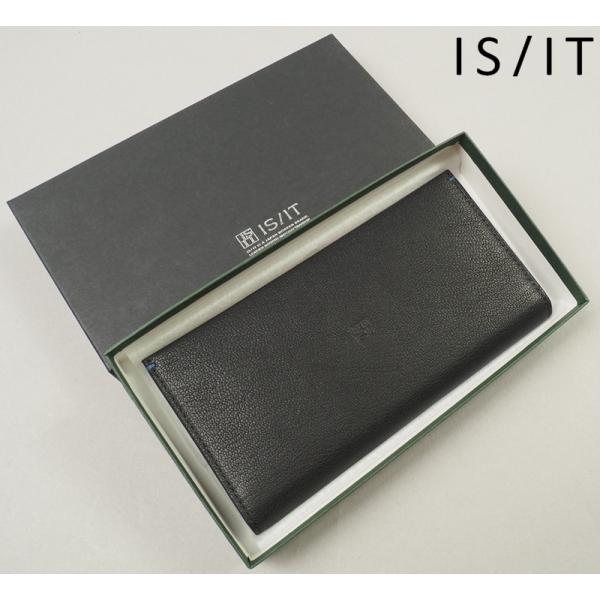 新品定価1.5万円 IS/IT イズイット イケテイ カブラ 山羊革 本革 薄型 長財布 黒 944...
