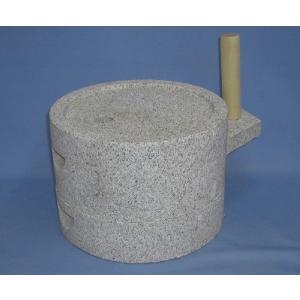 みかげ石 挽き臼 皿型 24型 茶臼 そば 蕎麦 米 コーヒー 御影石 : 木製