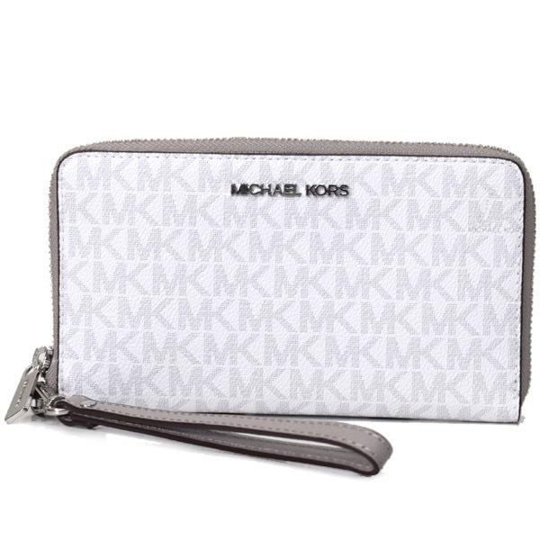 マイケルコース 財布 MICHAEL KORS PVC レザー モノグラム ミディアム ジップ アラ...