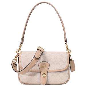 コーチ バッグ COACH キャンバス レザー シグネチャー ハドリー ウィズ フラップ ターンロック クロスボディ 3WAY クラッチ ダークナチュラルマルチ CAK49
