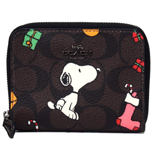 コーチ 財布 スヌーピー COACH コーティングキャンバス レザー シグネチャー ピーナッツ コラ...