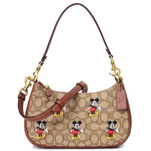 COACH(コーチ) ショルダーバッグ美品  キット メッセンジャー クロスボディ ウィズ パッチ C8573 アイボリー×マルチ Disneyコラボ レザー×コットン×金属素材 COACH（コーチ） バッグ レディース ショルダーバッグ 斜め掛け C8573
