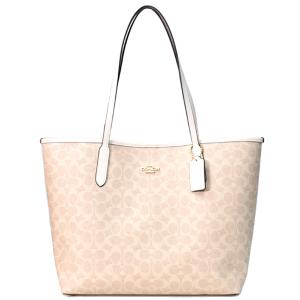コーチ バッグ COACH コーティングキャンバス レザー シグネチャー ロゴ シティ トートバッグ サンド×チャーク CV976